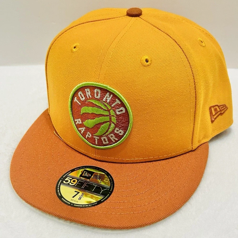 New Era Toronto Raptors Gold Rust 2-Tone‎ 59FIFTY Fitted Hat Cap 7 5/8 NBA